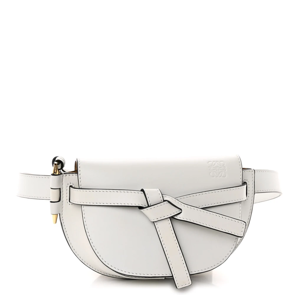 Lushentic Loewe Gate Belt Bag Mini Kaolin Calfskin Leather Gold Hardware Front