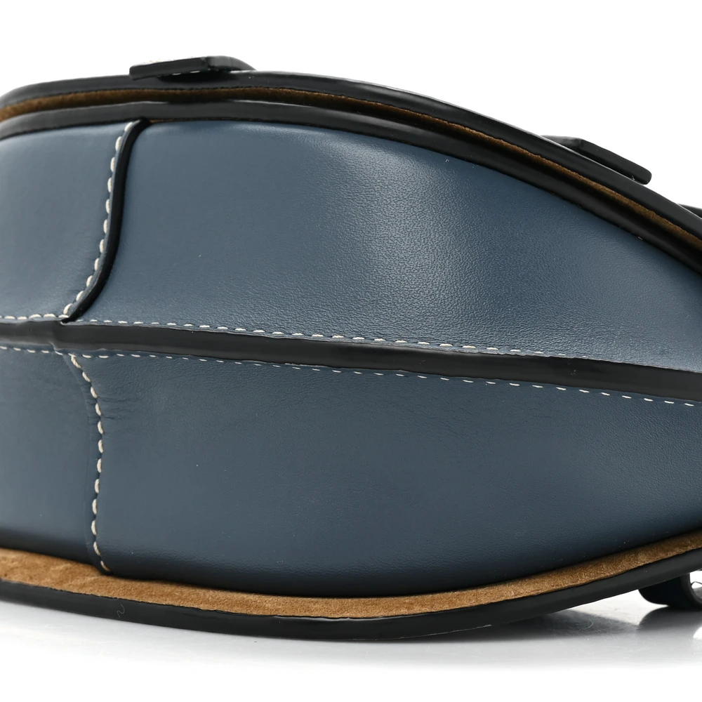 Lushentic Grade Designer Bags - Gate Belt Bag Mini Steel Blue Calfskin - Image 4