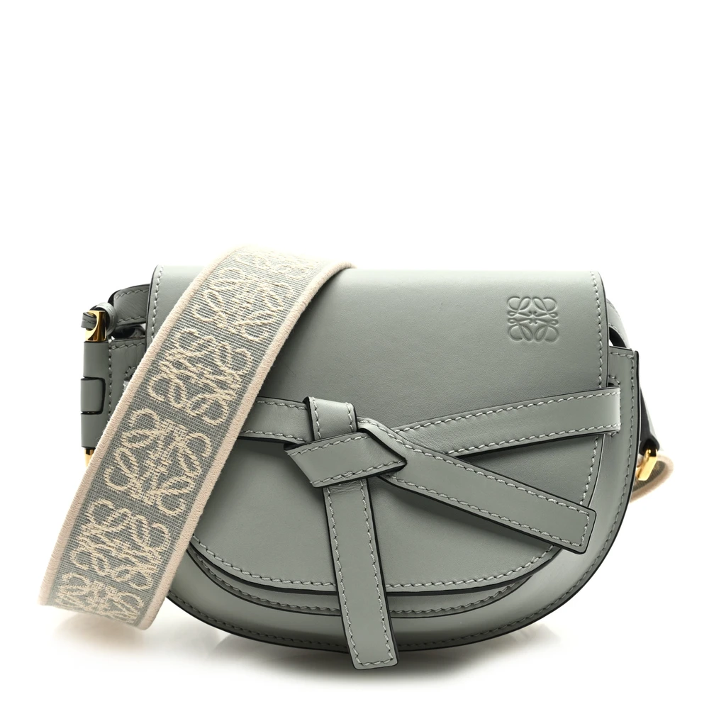 Lushentic Loewe Gate Dual Bag Mini Ash Grey Jacquard Calfskin Leather Front
