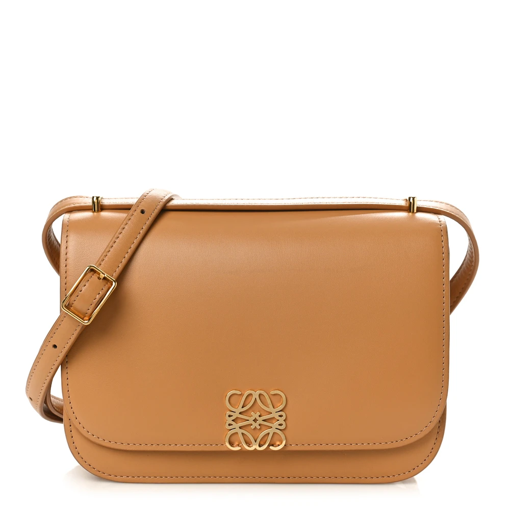 Lushentic Loewe Goya Bag Mini Warm Desert Silk Calfskin Leather Gold Hardware Front