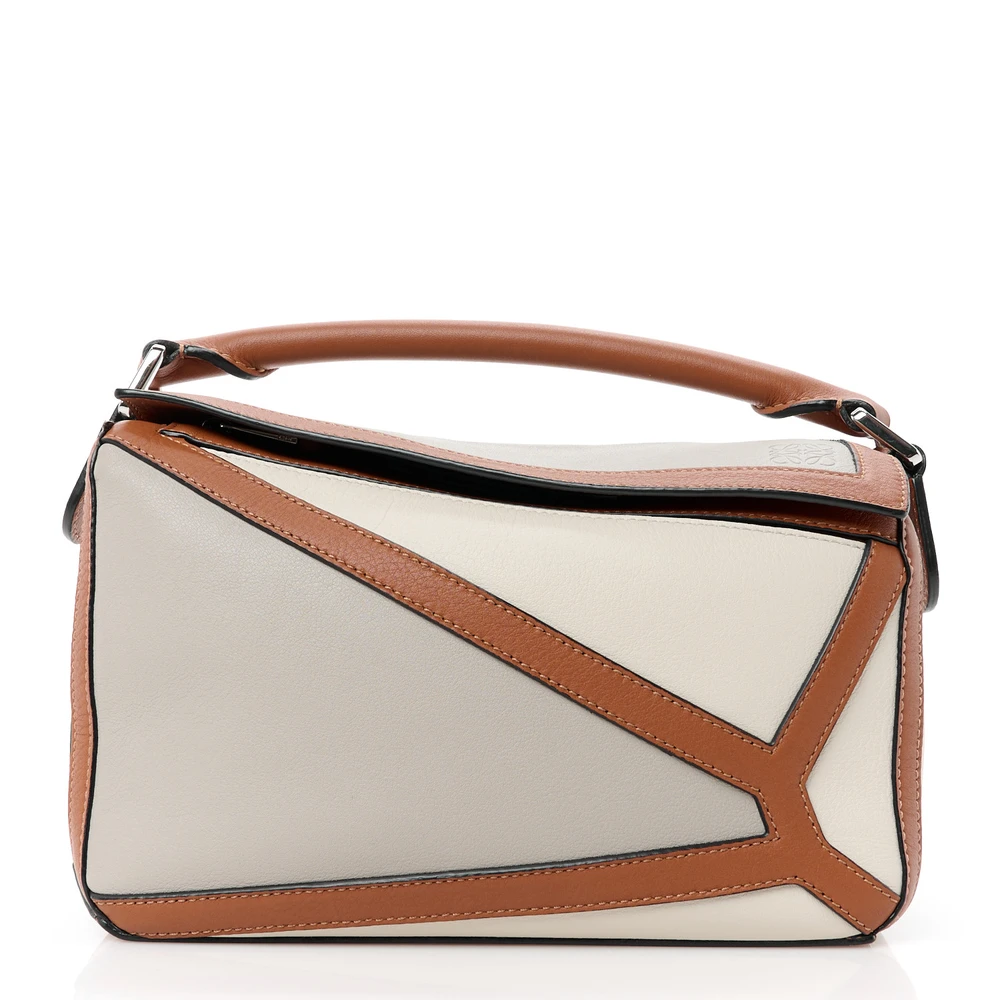 Lushentic Loewe Graphic Puzzle Bag Small Ghost Soft White Calfskin Leather Front