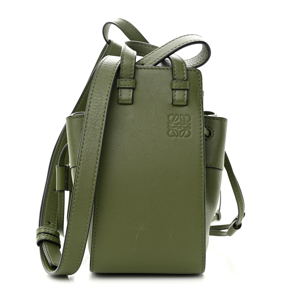 Lushentic Loewe Hammock Shoulder Bag Mini Avocado Calfskin Leather Front