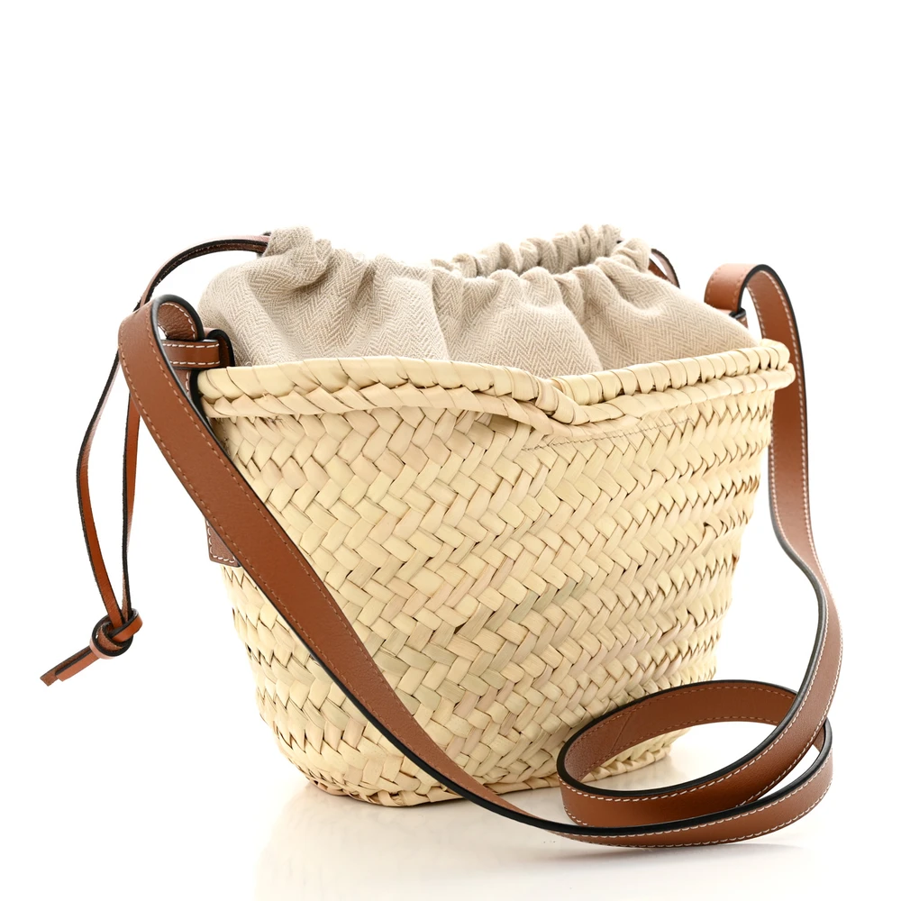 Lushentic Mini Bucket Bag in Natural Tan Calfskin Leather - Image 3