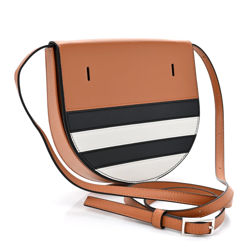 Lushentic Designer Bags – Marine Stripe Mini Shoulder Bag in Tan Leather - Image 3