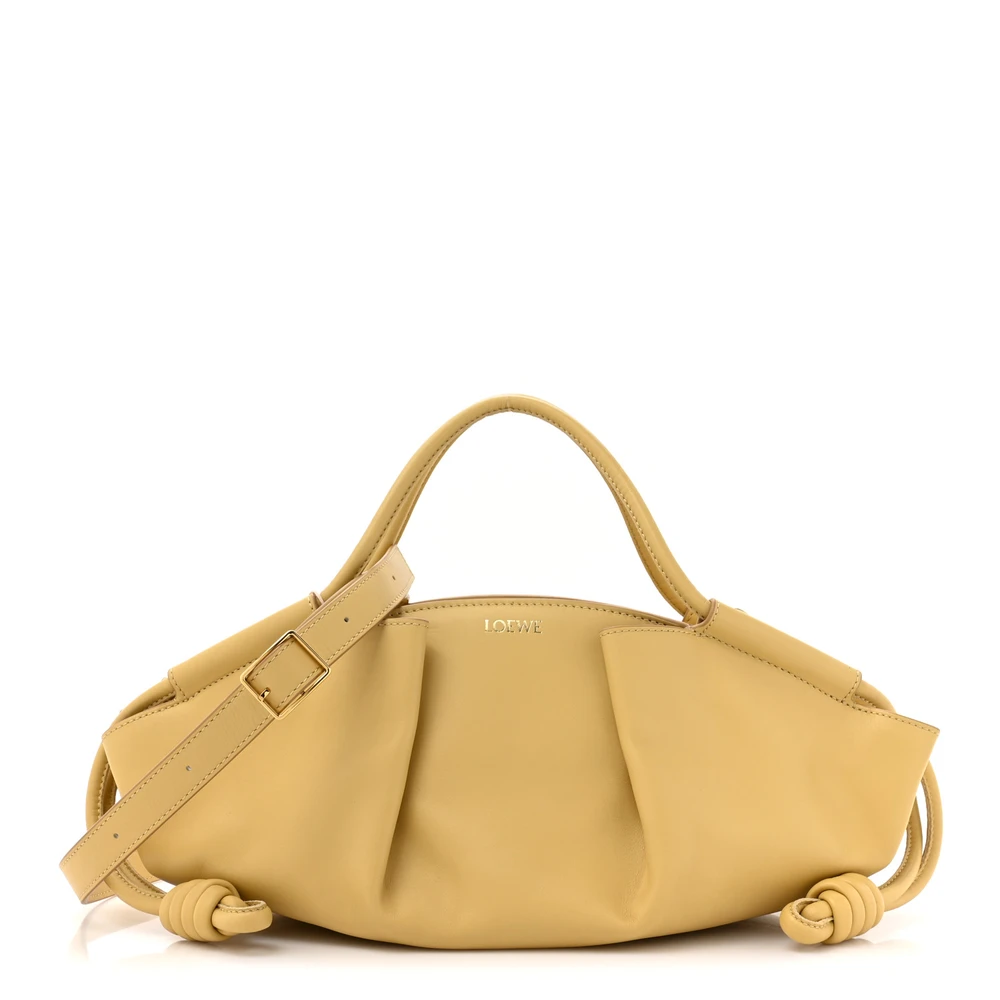 Lushentic Loewe Paseo Bag Small Dark Butter Shiny Nappa Calfskin Leather Front