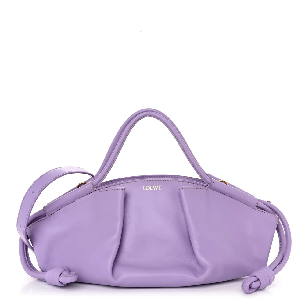 Lushentic Loewe Paseo Bag Small Light Mauve Shiny Nappa Calfskin Leather Gold Hardware Front