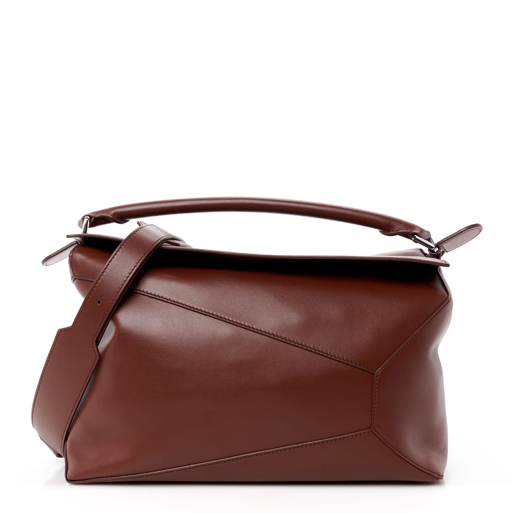 Lushentic Loewe Puzzle Bag Large Brownie Shiny Calfskin Leather Front