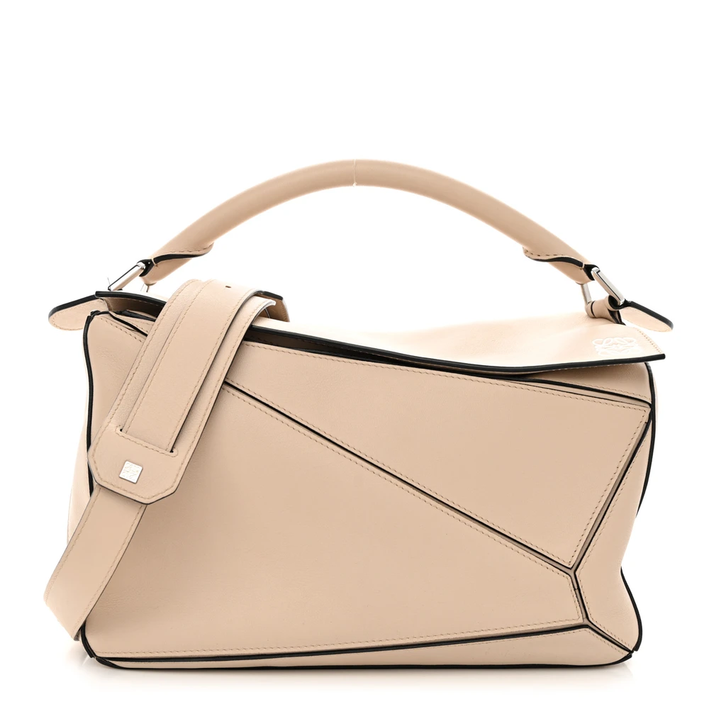 Lushentic Loewe Puzzle Bag Medium Ash Calfskin Leather Front