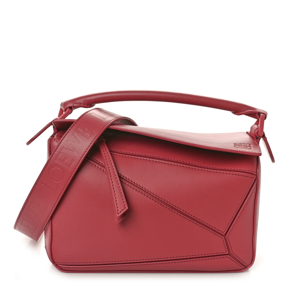 Lushentic Loewe Puzzle Bag Small Plumrose Satin Calfskin Leather Incognito Hardware Front
