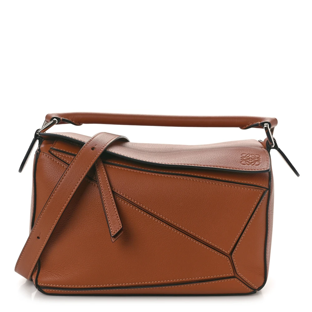 Lushentic Loewe Puzzle Bag Small Tan Calfskin Leather Front