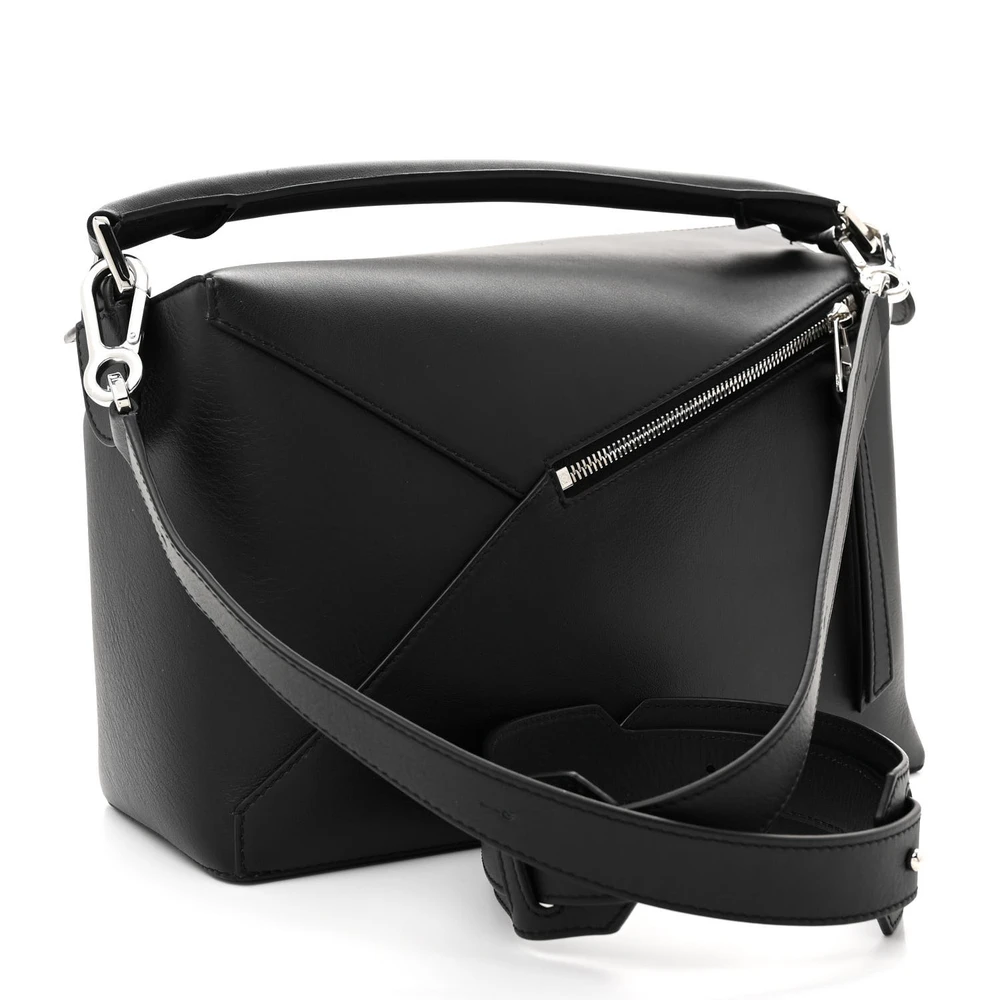 Lushentic Replicas Puzzle Edge Bag Medium Black Calfskin Leather - Image 3
