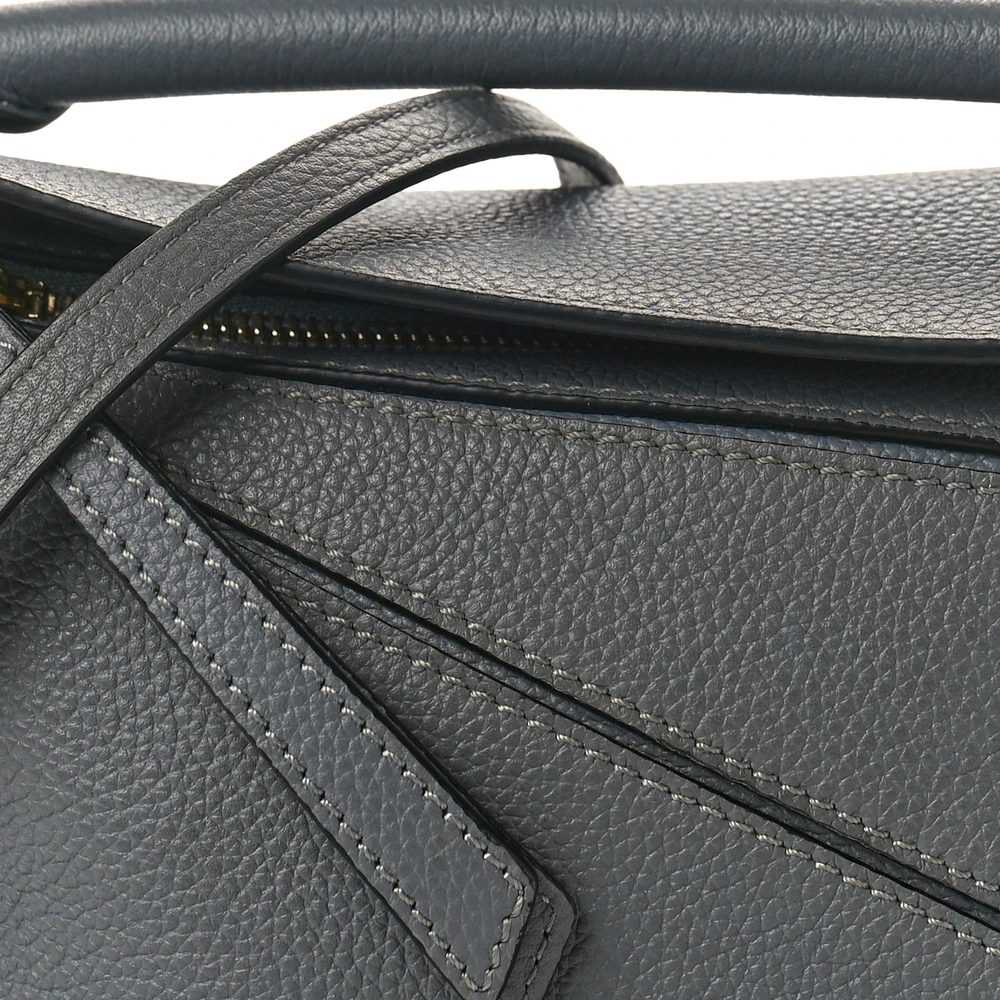 Lushentic Grade Bags - Puzzle Edge Mini in Gunmetal Calfskin Leather - Image 8