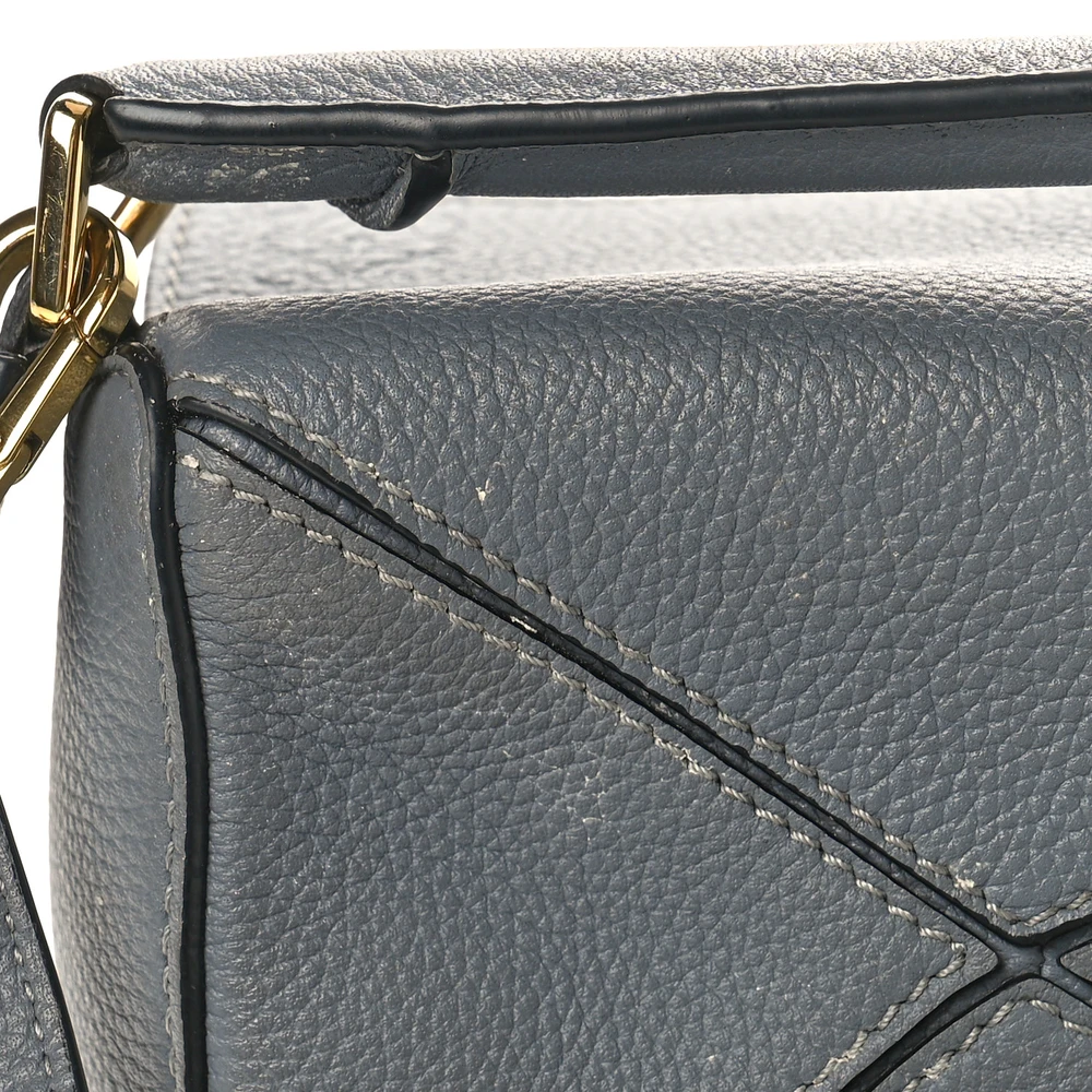 Lushentic Grade Bags - Puzzle Edge Mini in Gunmetal Calfskin Leather - Image 9