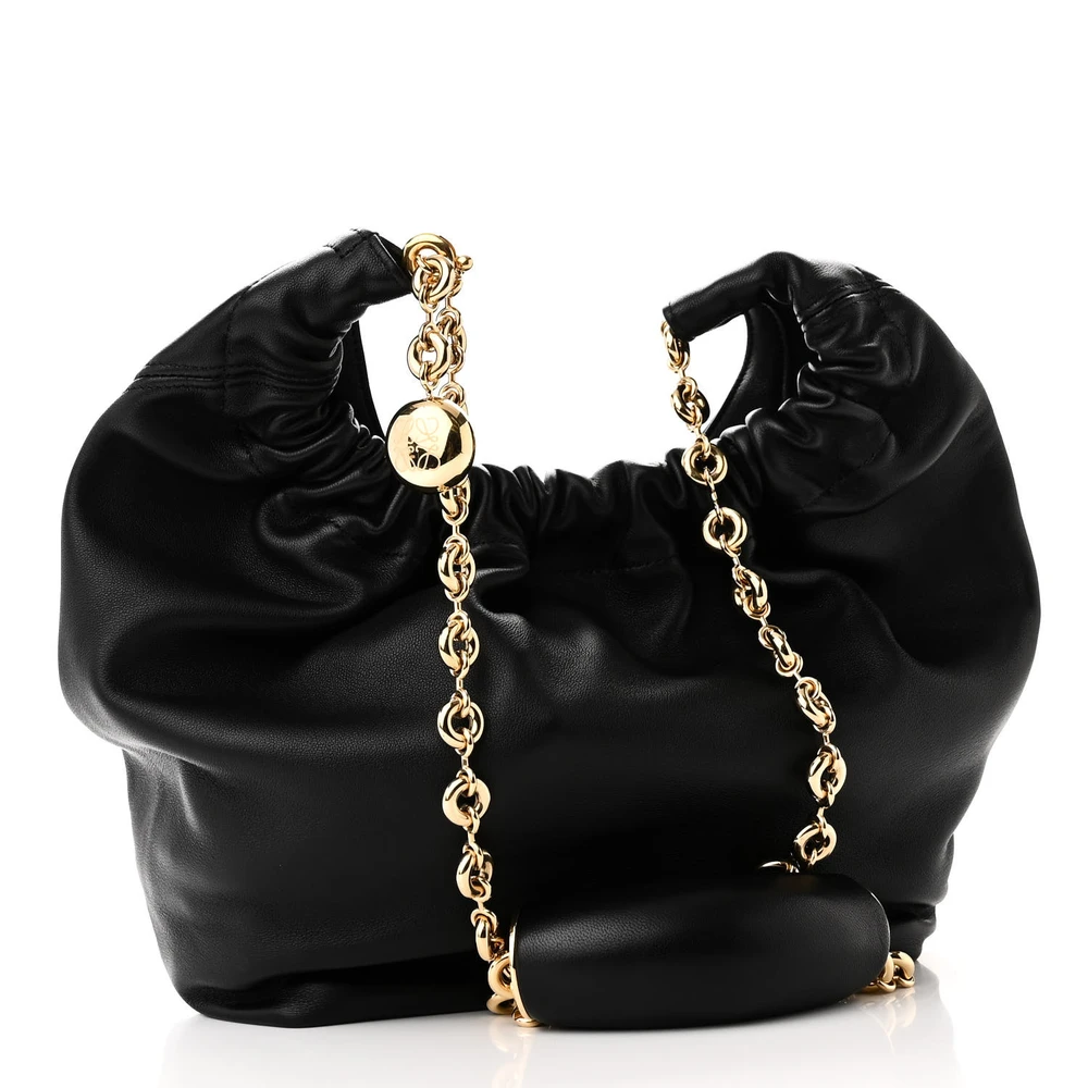 Lushentic Grade Bags: Mini Squeeze Bag in Black Nappa Leather - Image 3