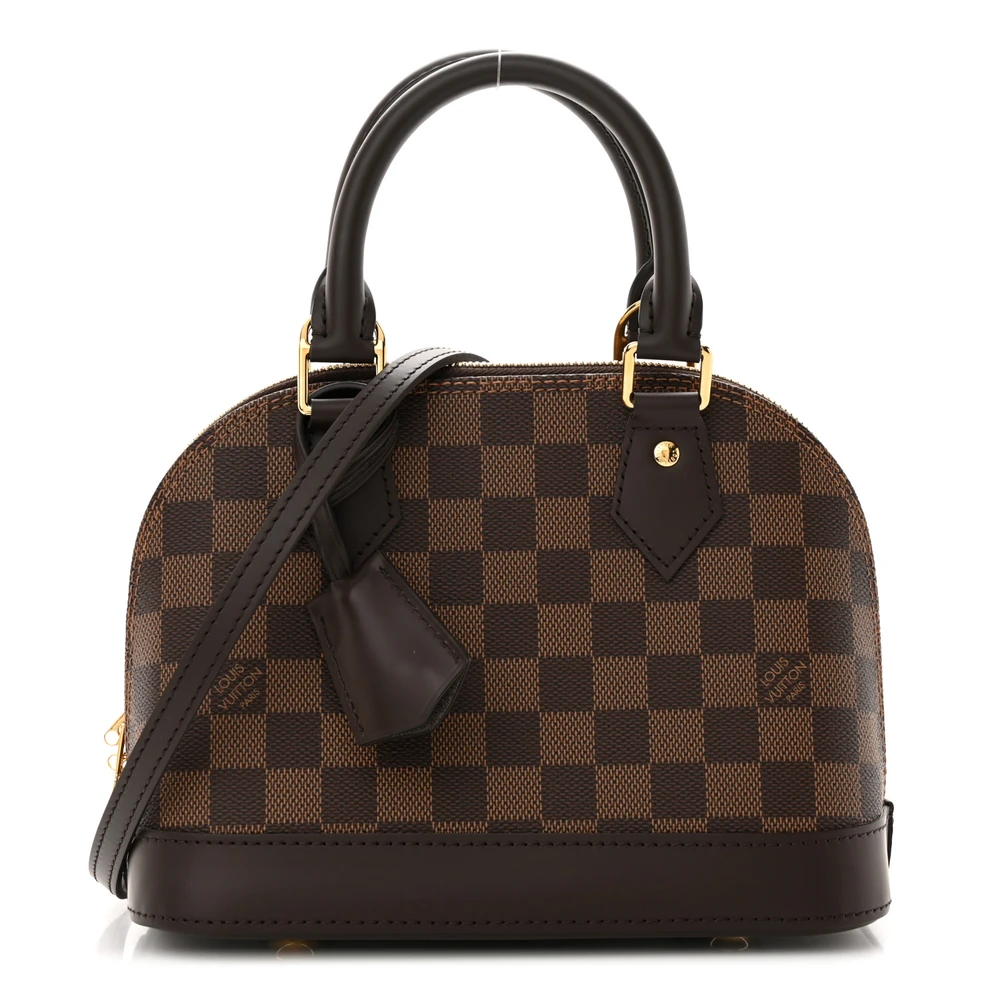Lushentic Louis Vuitton Alma BB Damier Ebene Canvas Brass Hardware Front