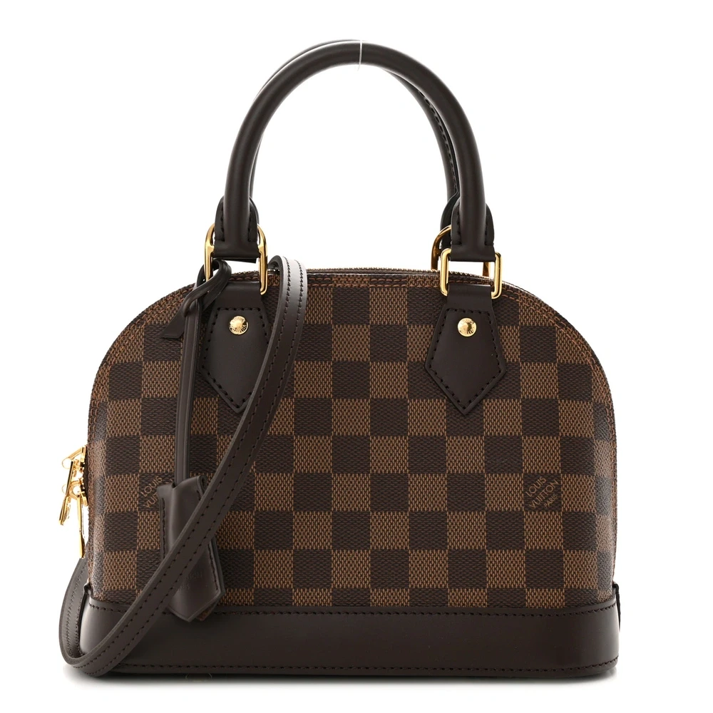 Lushentic Louis Vuitton Alma BB Damier Ebene Canvas Gold Hardware Front