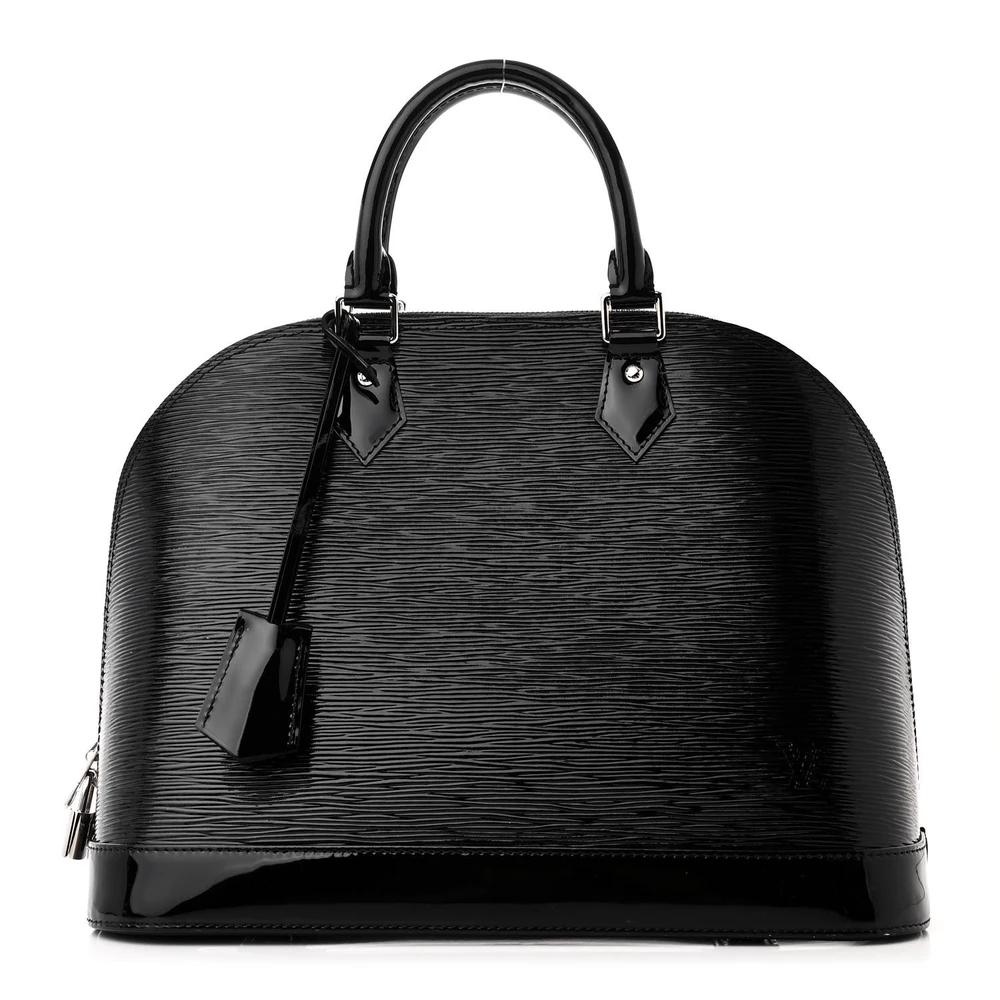 Lushentic Louis Vuitton Alma GM Black Epi Leather Electric Silver Hardware Front