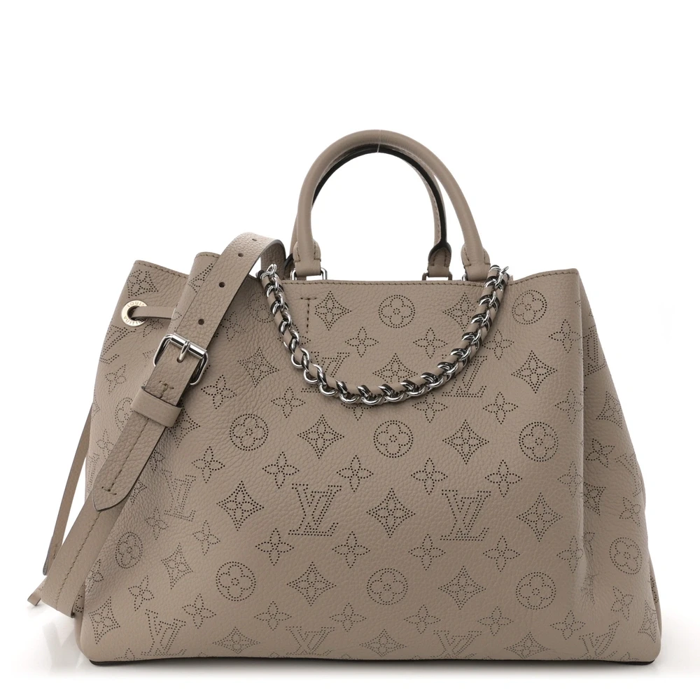 Lushentic Louis Vuitton Bella Tote MM Galet Mahina Leather Silver Hardware Front