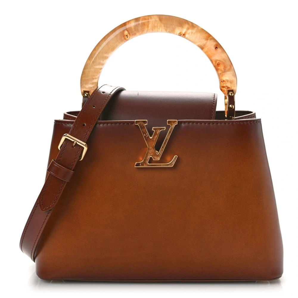 Lushentic Louis Vuitton Capucines BB Smoked Tan Calfskin Leather Resin Gold Hardware Front