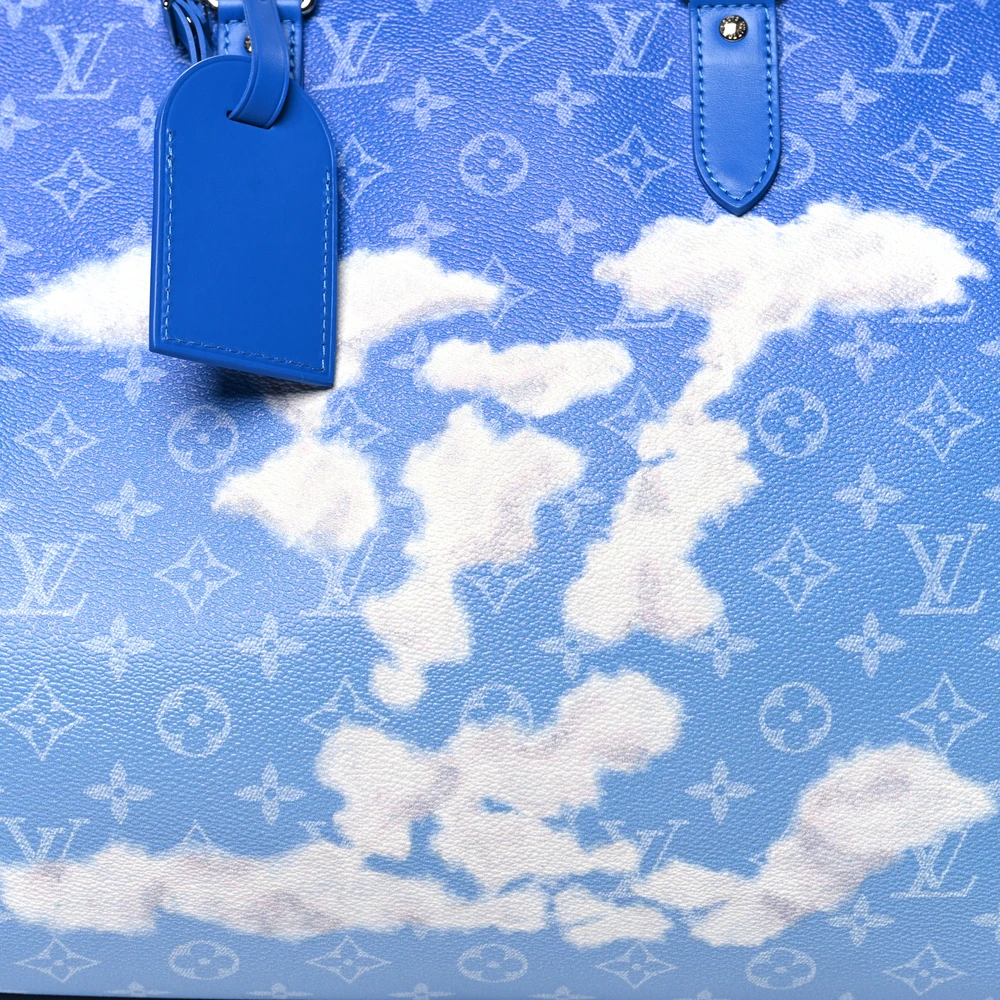 Lushentic Clouds Keepall Bandouliere 50 Blue Monogram Canvas Silver Hardware - Image 8