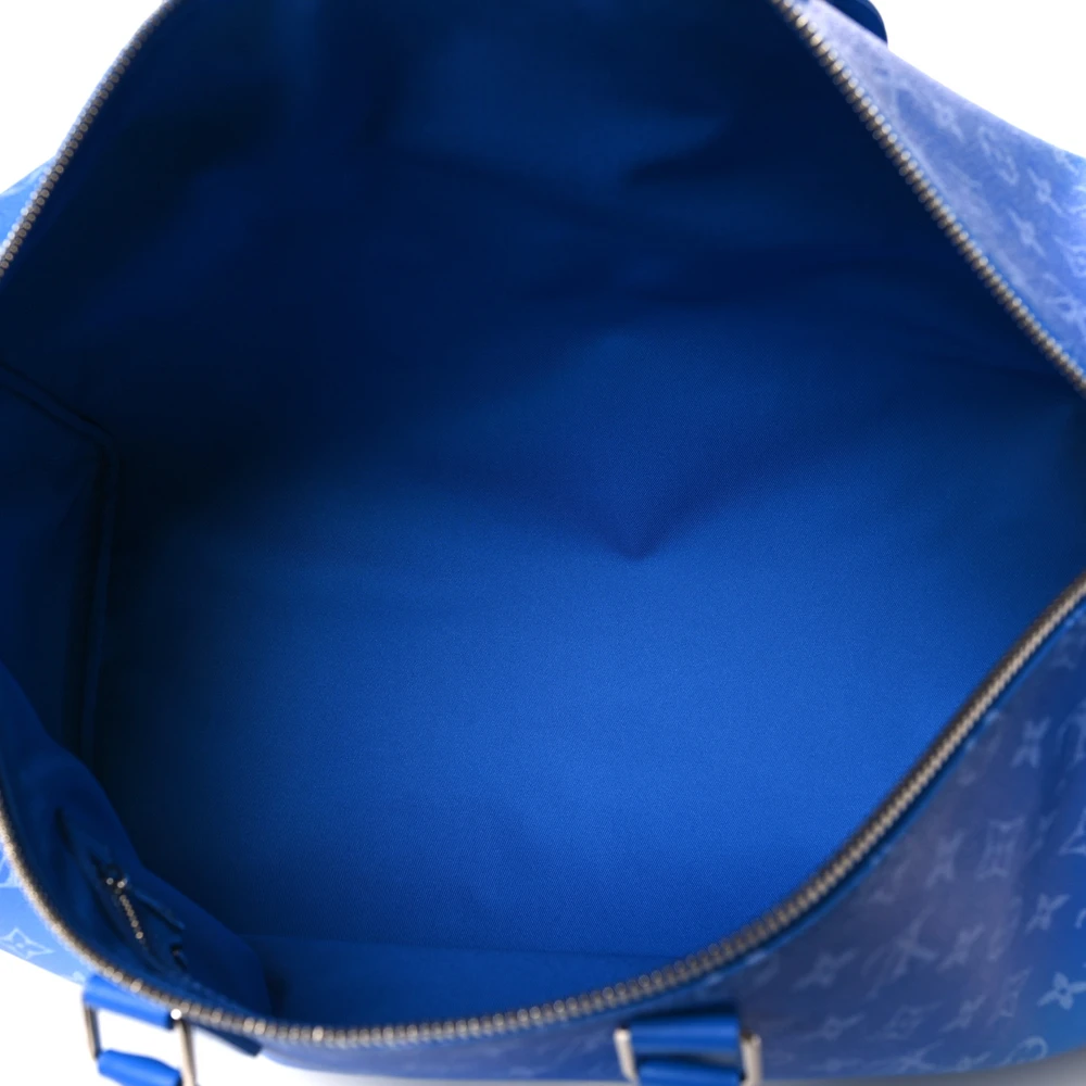 Lushentic Clouds Keepall Bandouliere 50 Blue Monogram Canvas Silver Hardware - Image 7
