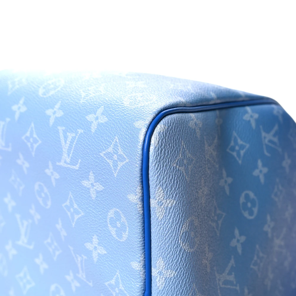 Lushentic Clouds Keepall Bandouliere 50 Blue Monogram Canvas Silver Hardware - Image 4