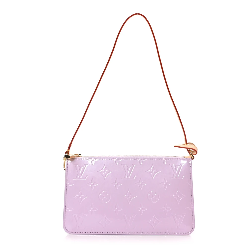 Lushentic Louis Vuitton Lexington Pochette PM Glossy Lilac Vernis Leather Gold Hardware Front