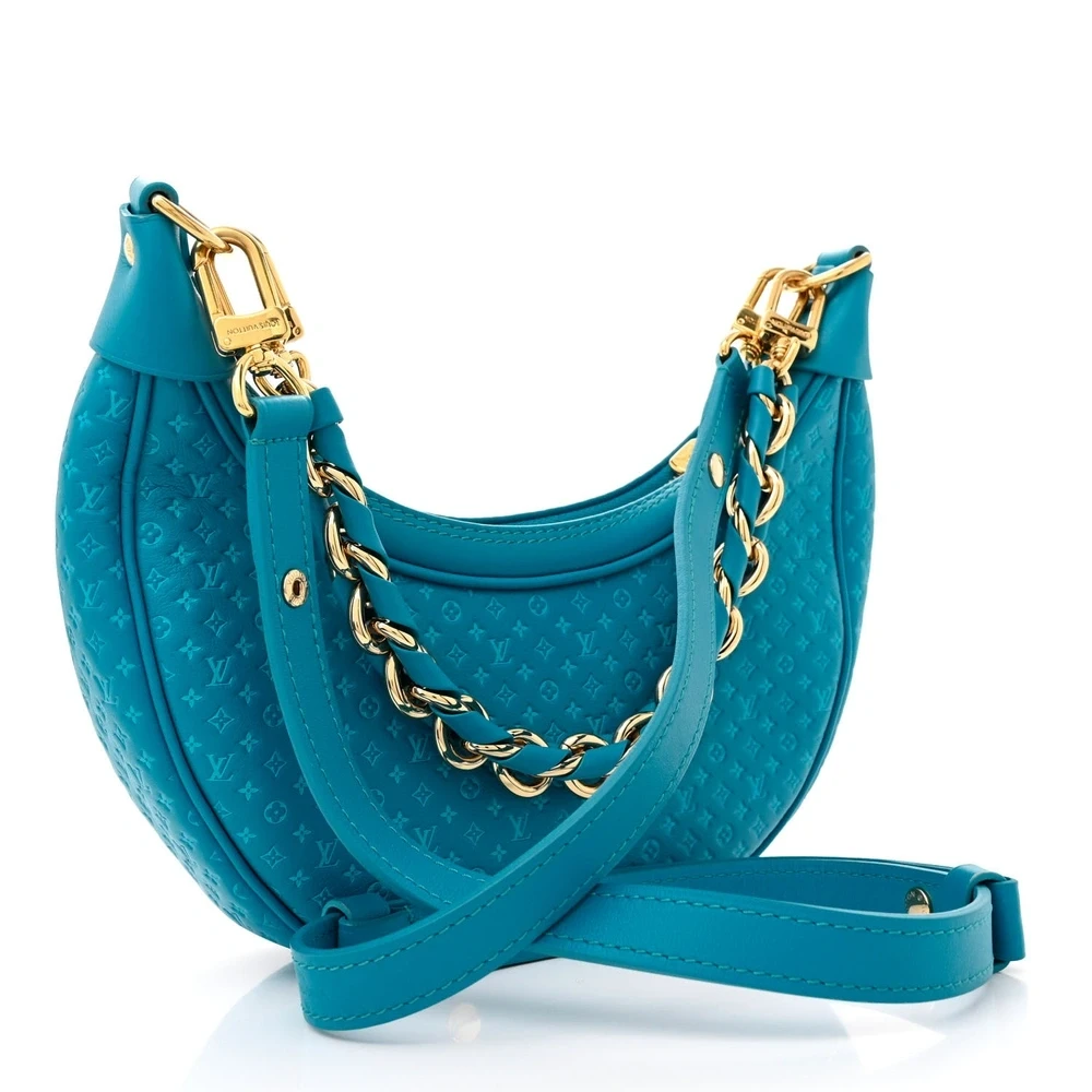 Lushentic Grade Designer Bags - Loop PM Bleu Nanogram Embossed Leather - Image 3