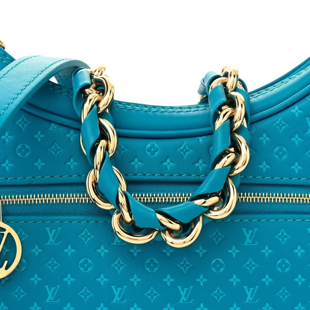 Lushentic Grade Designer Bags - Loop PM Bleu Nanogram Embossed Leather - Image 8