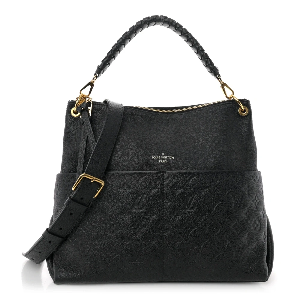 Lushentic Louis Vuitton Maida Hobo MM Black Empreinte Leather Gold Hardware Front