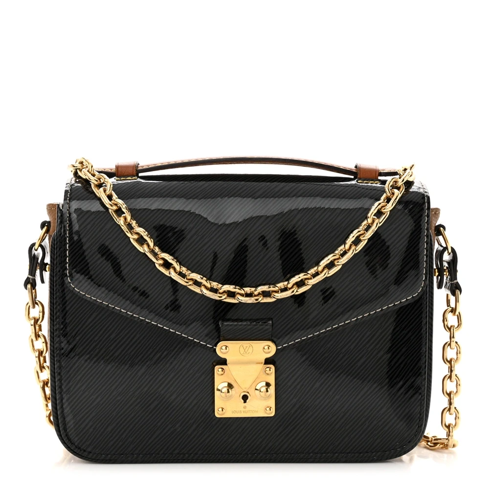 Lushentic Louis Vuitton Mini Pochette Metis Marine Shiny Epi Leather Reverse Monogram Canvas Gold Hardware Front