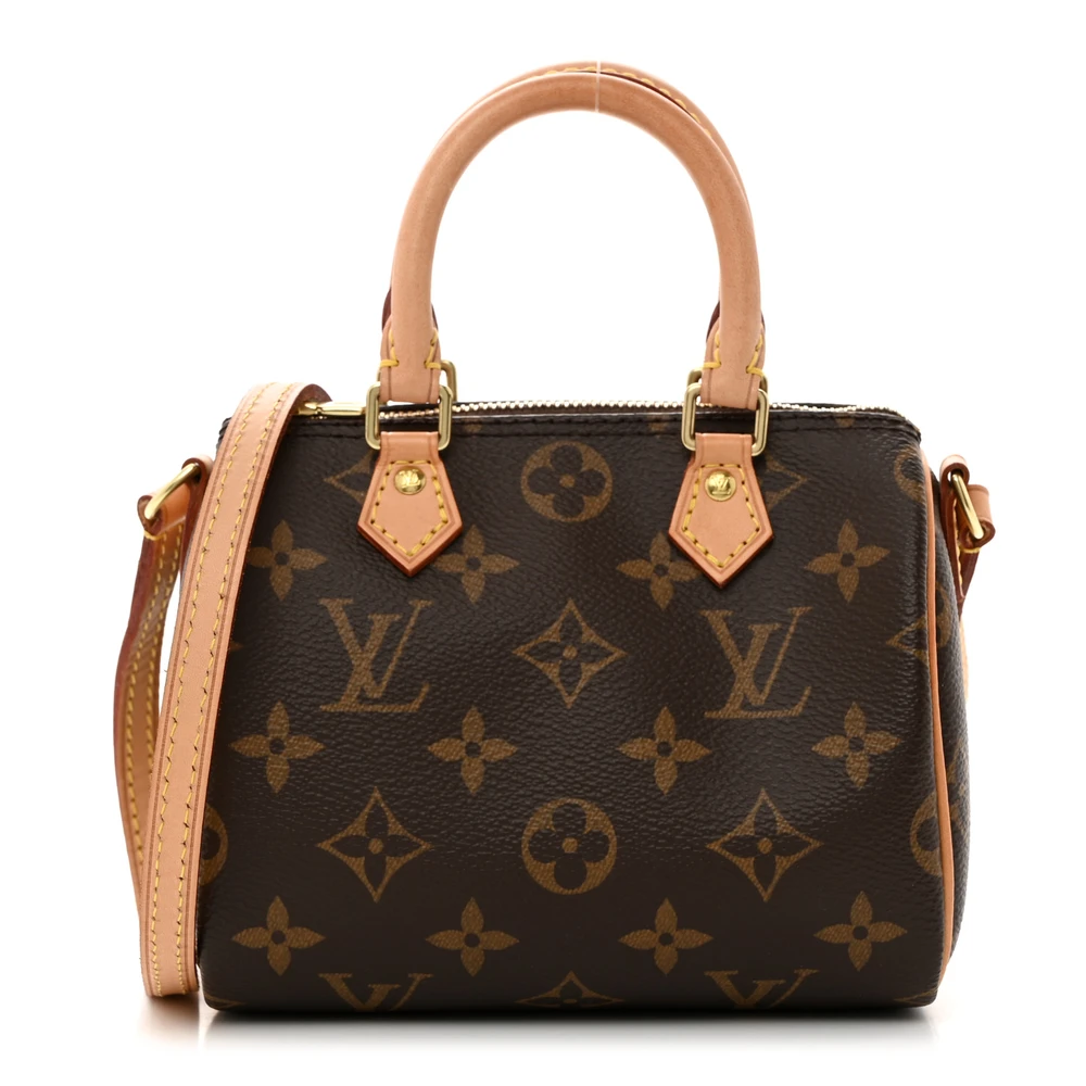 Lushentic Louis Vuitton Nano Speedy BB Monogram Canvas Gold Hardware Front