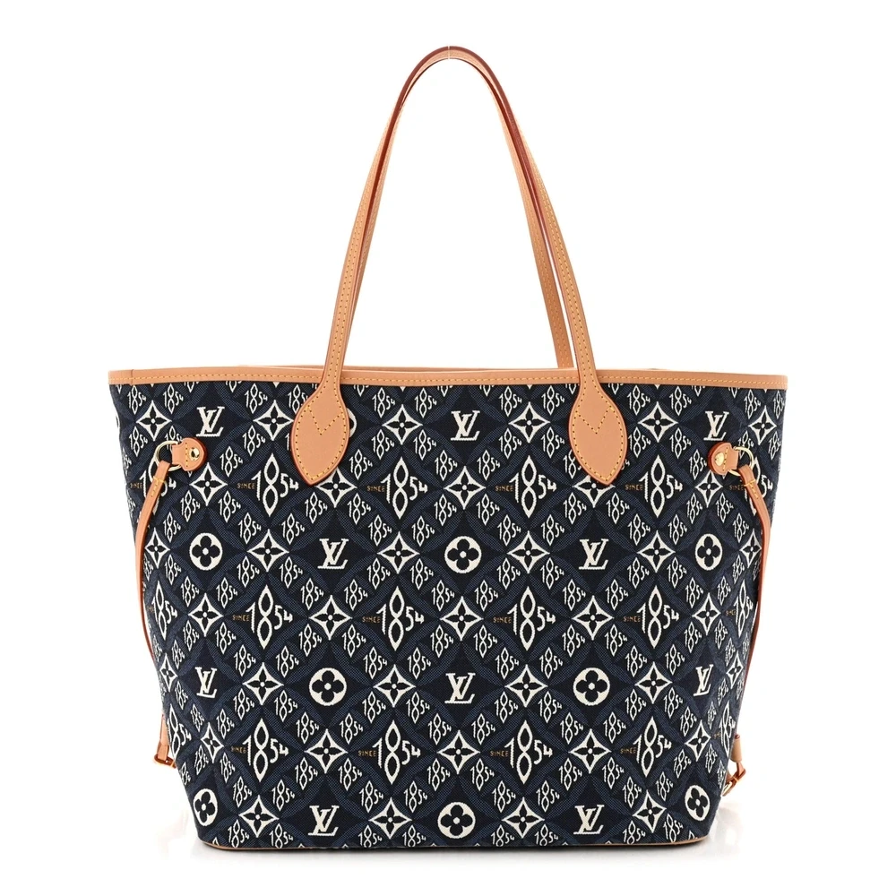 Lushentic Louis Vuitton Neverfull MM Blue Jacquard Since 1854 Front