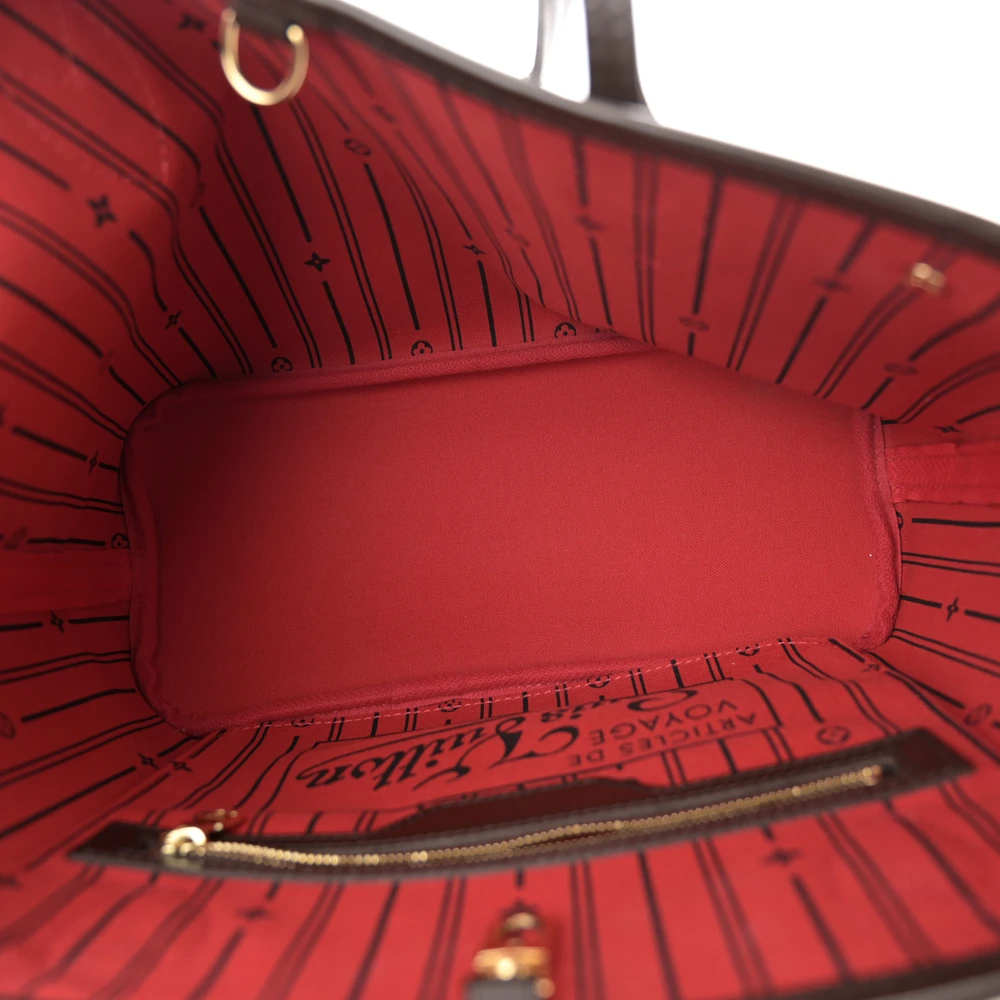 Lushentic Grade Handbags - Neverfull PM Damier Ebene Canvas Cherry Interior - Image 7