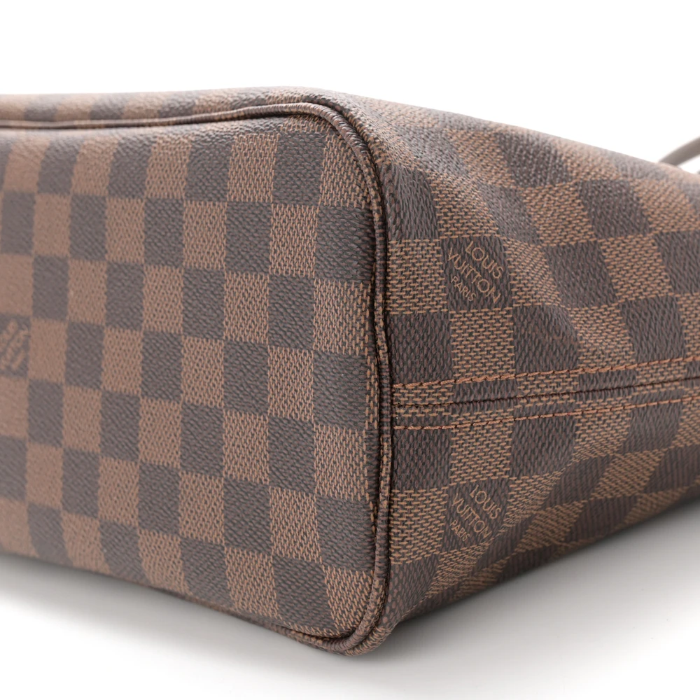 Lushentic Grade Handbags - Neverfull PM Damier Ebene Canvas Cherry Interior - Image 5
