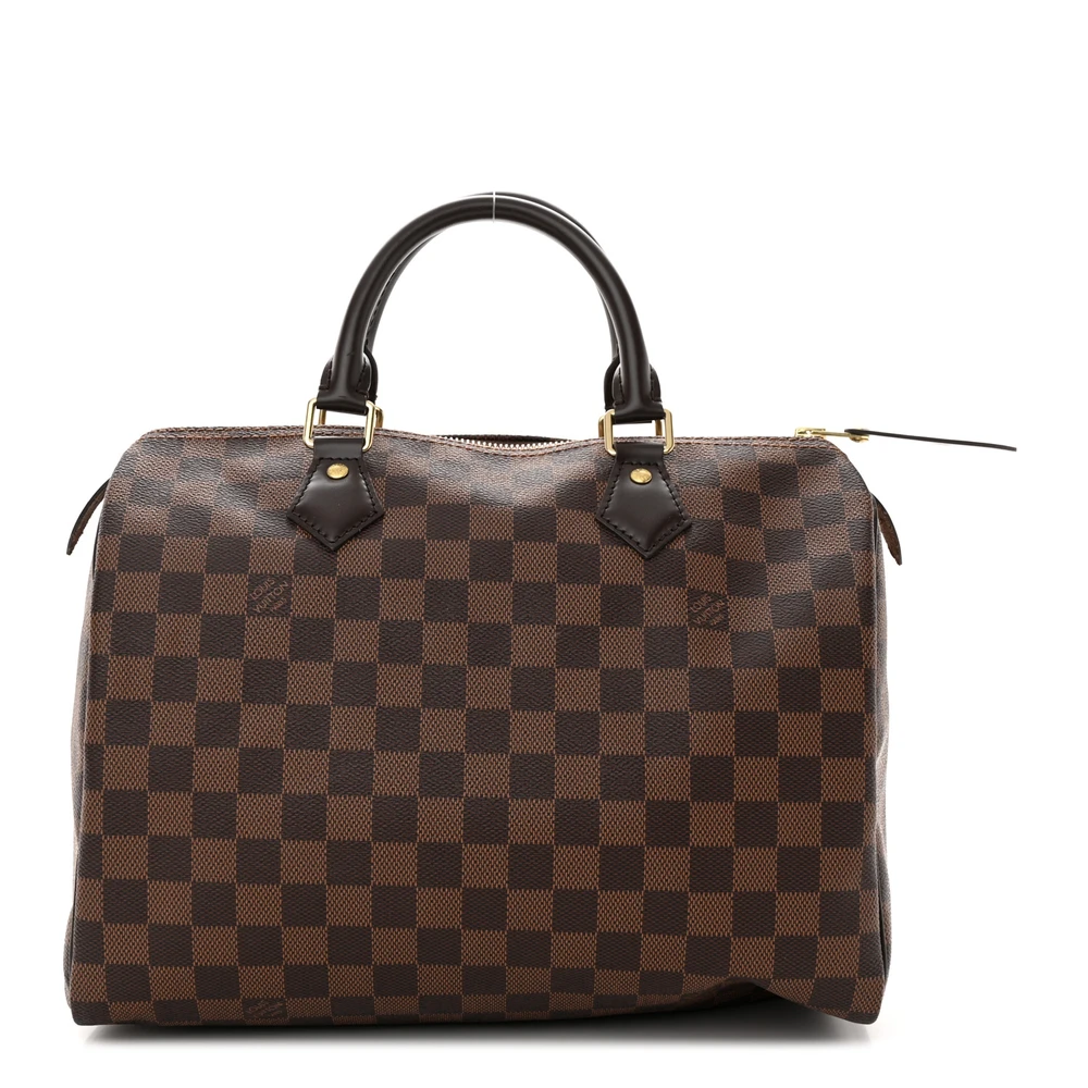 Lushentic Louis Vuitton Speedy 30 Damier Ebene Canvas Brass Hardware Front