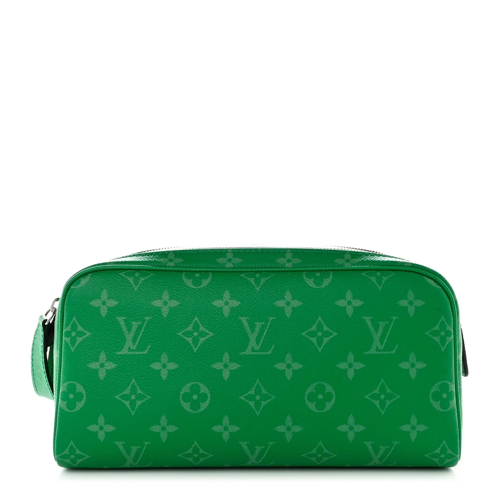 Lushentic Louis Vuitton Taigarama Dopp Kit Toilet Pouch PM Cactus Green Monogram Canvas Back