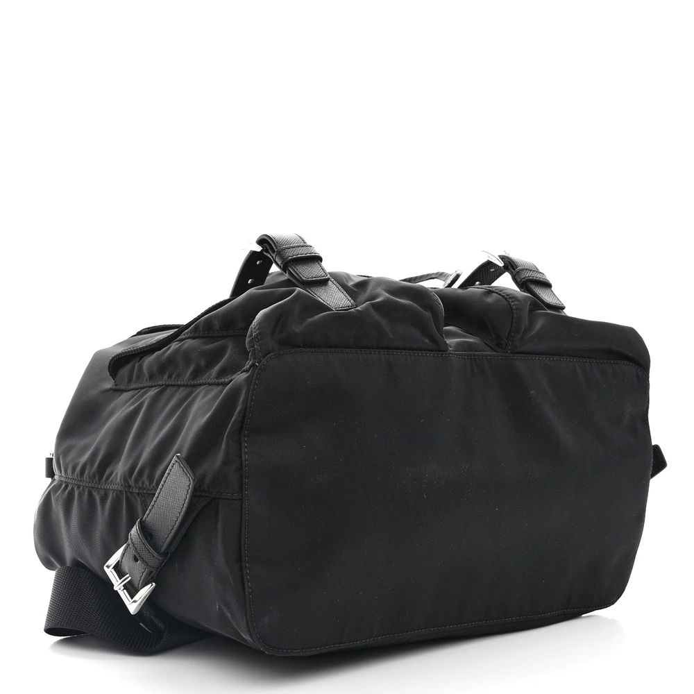 Lushentic Class Medium Backpack - Black Re-Nylon Saffiano Leather - Image 6