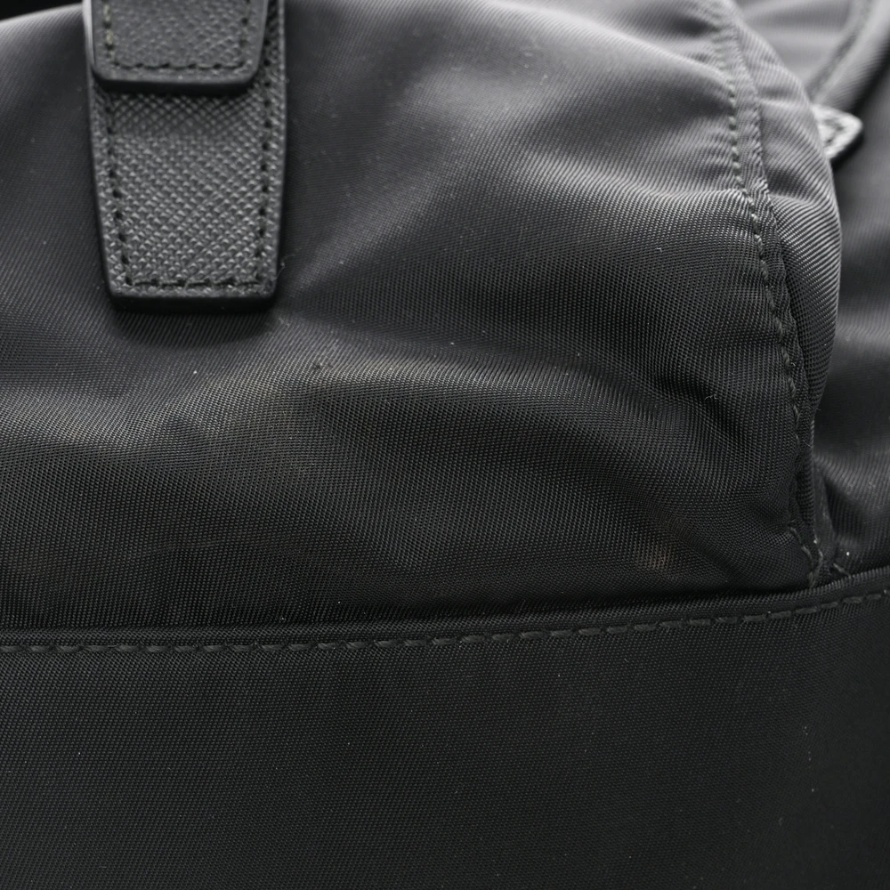 Lushentic Class Medium Backpack - Black Re-Nylon Saffiano Leather - Image 9