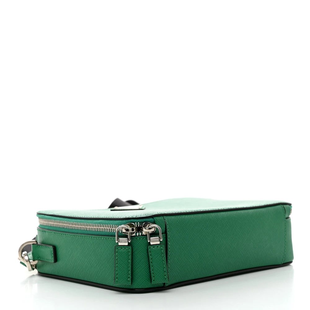 Lushentic Grade Medium Brique Crossbody Bag in Mango Saffiano Leather - Image 6