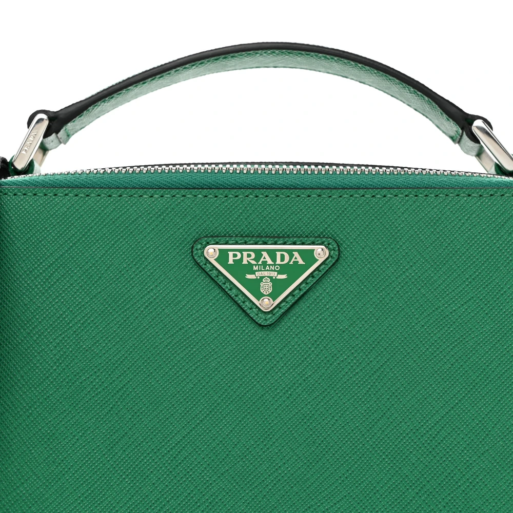 Lushentic Grade Medium Brique Crossbody Bag in Mango Saffiano Leather - Image 9