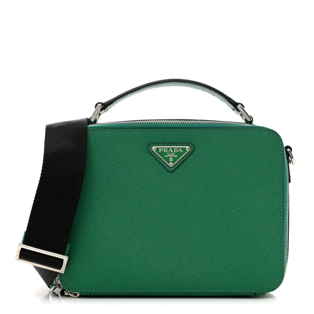 Lushentic Grade Medium Brique Crossbody Bag in Mango Saffiano Leather