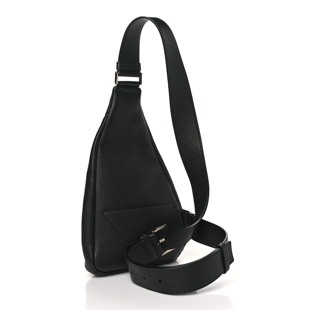 Lushentic Replica Handbags Medium Logo Backpack - Black Vitello Daino - Image 3