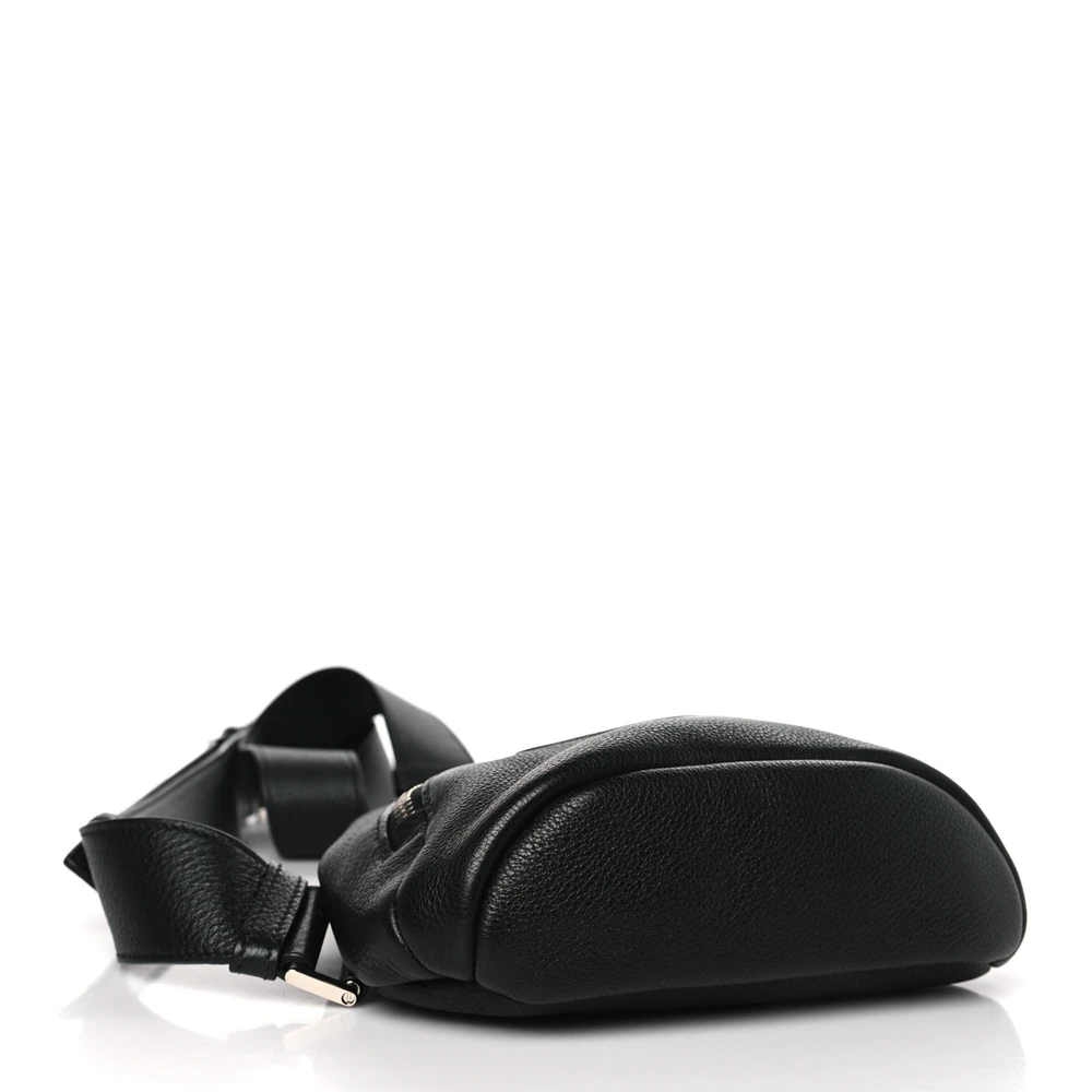 Lushentic Replica Handbags Medium Logo Backpack - Black Vitello Daino - Image 6