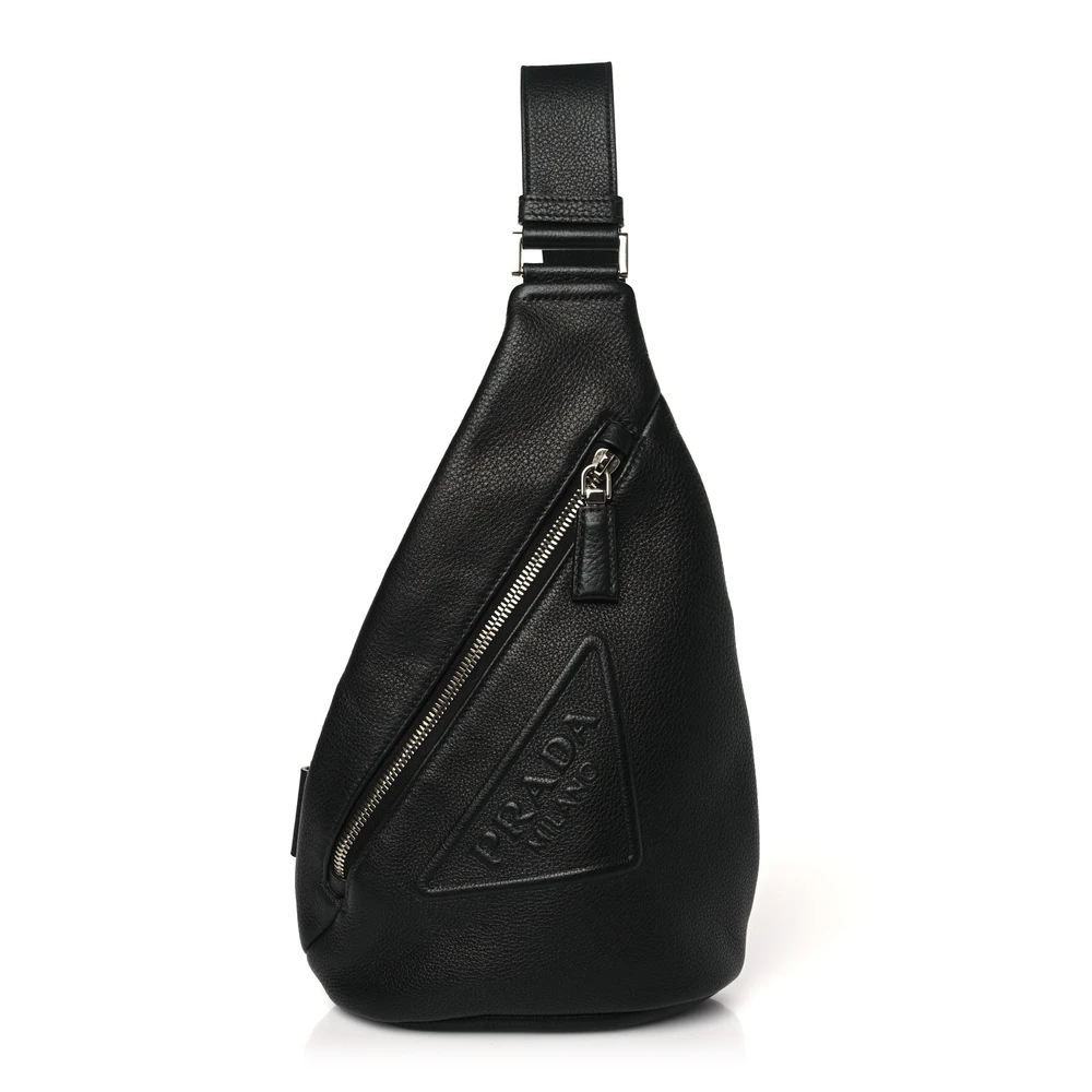 Lushentic Replica Handbags Medium Logo Backpack - Black Vitello Daino