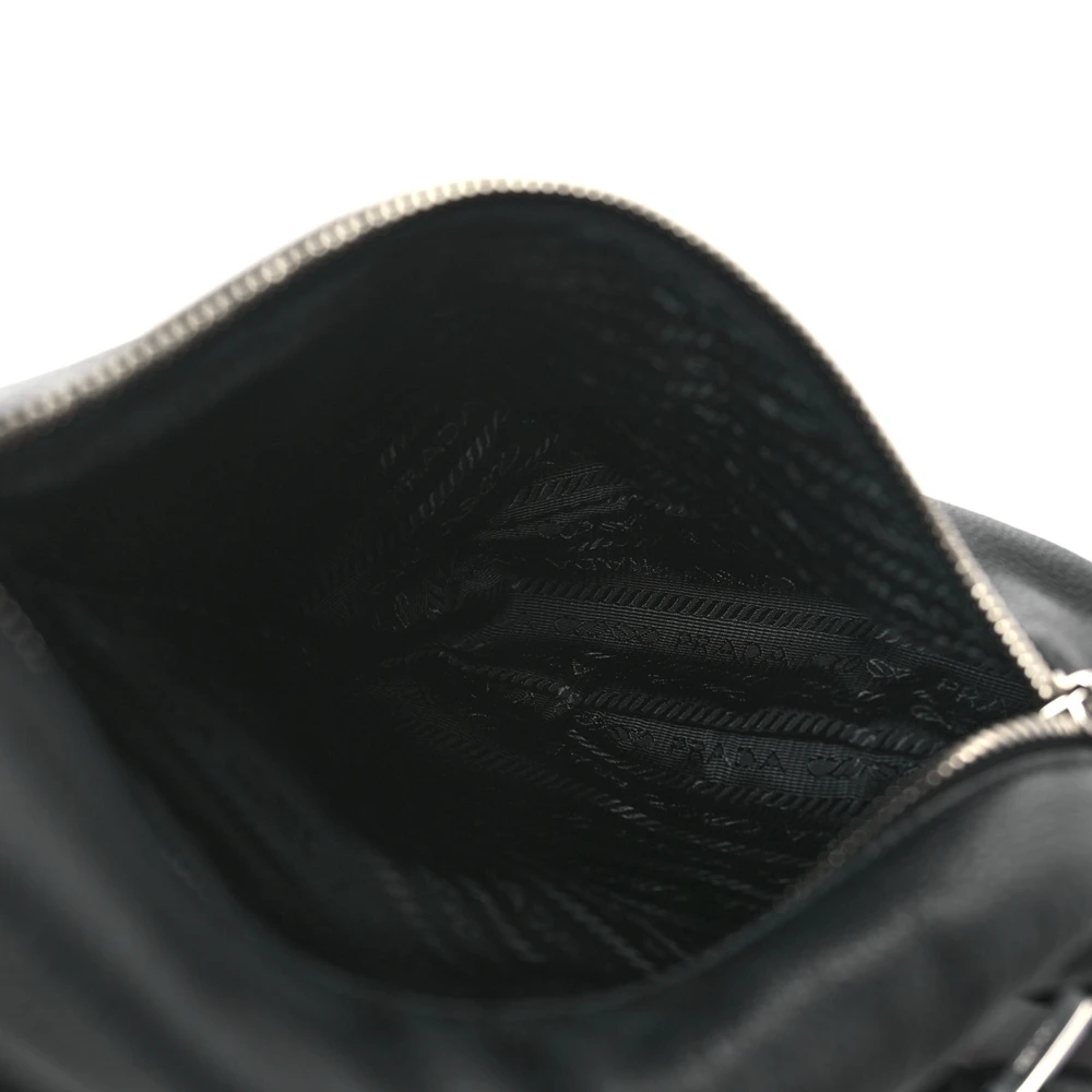 Lushentic Replica Handbags Medium Logo Backpack - Black Vitello Daino - Image 7
