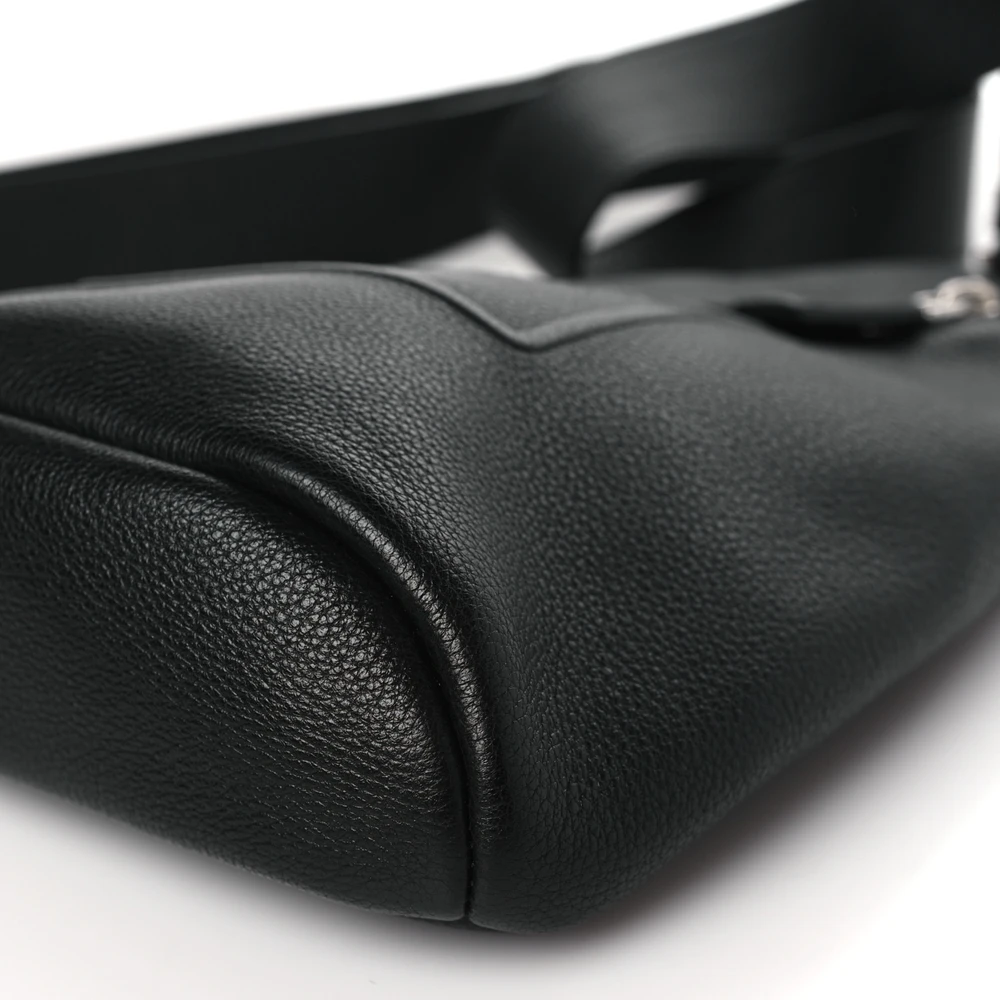 Lushentic Replica Handbags Medium Logo Backpack - Black Vitello Daino - Image 5