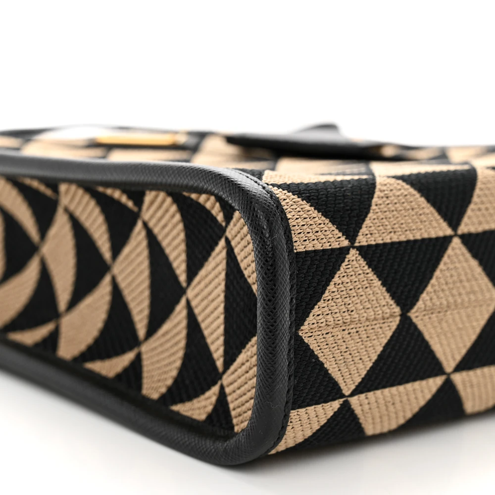 Lushentic Grade Replica Micro Triangolo Tote - Black Jacquard Gold - Image 4