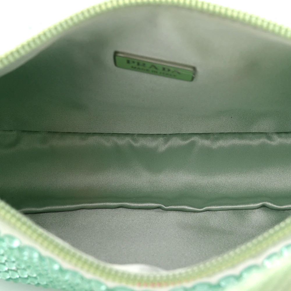 Lushentic Replicas Mini Re-Edition 2000 Bag Acqua Satin Crystal Silver - Image 7