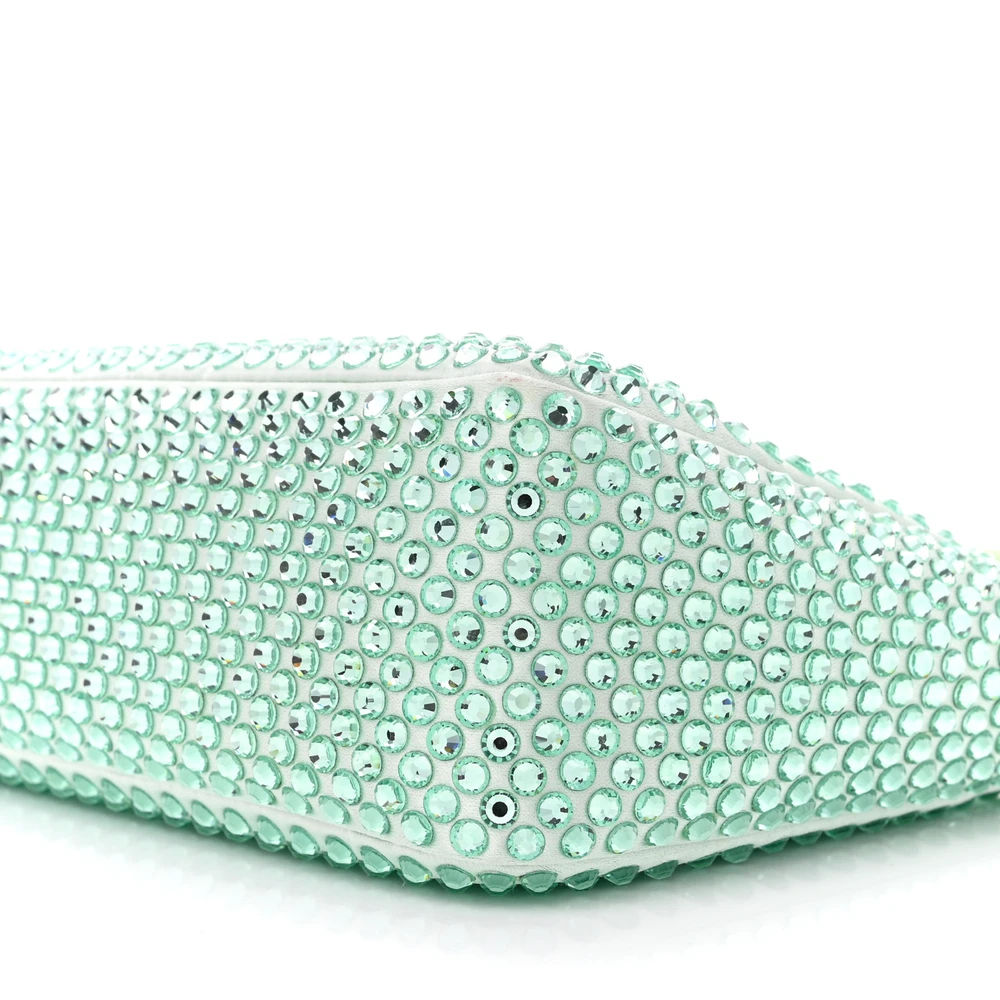 Lushentic Replicas Mini Re-Edition 2000 Bag Acqua Satin Crystal Silver - Image 5